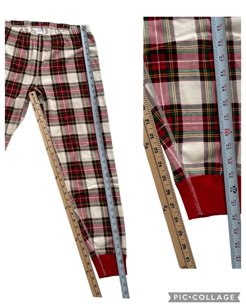 Hanna Andersson Organic Cotton Soft Plaid Matching Pajama Set Women Size XLarge